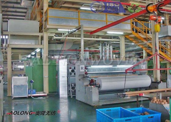 Cina PP Spunbond Non Woven Fabric Making Machine dengan Cross / Line Embossing Pattern pemasok